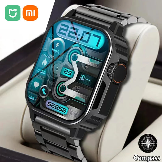 Military Smart Watch Men AMOLED Screen Compass Siri Voice GPS Motion Path Bluetooth Call