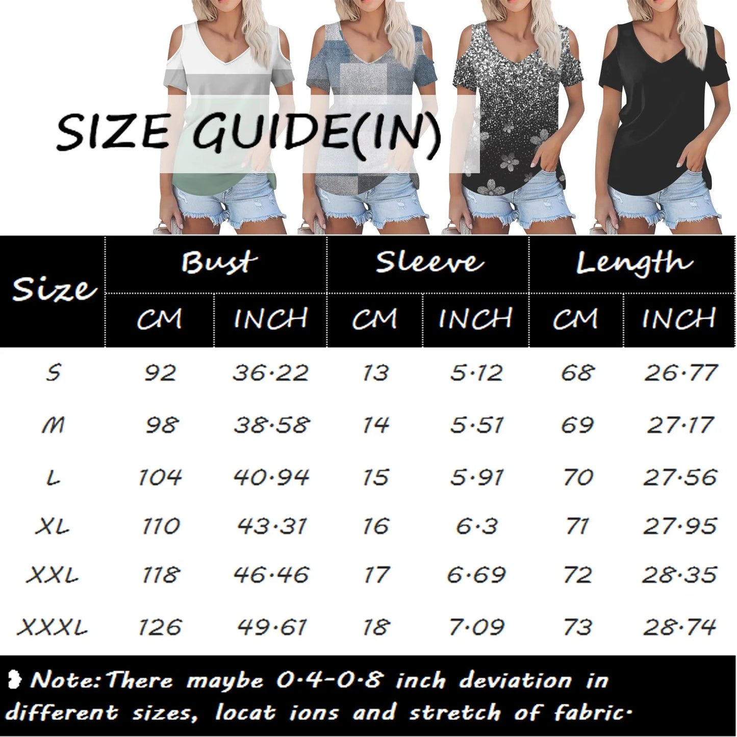 Women's Summer New Tees Off-Shoulder Sexy Fashionable Top Stylish Casual Solid Color V-Neck Short Sleeve Breathable