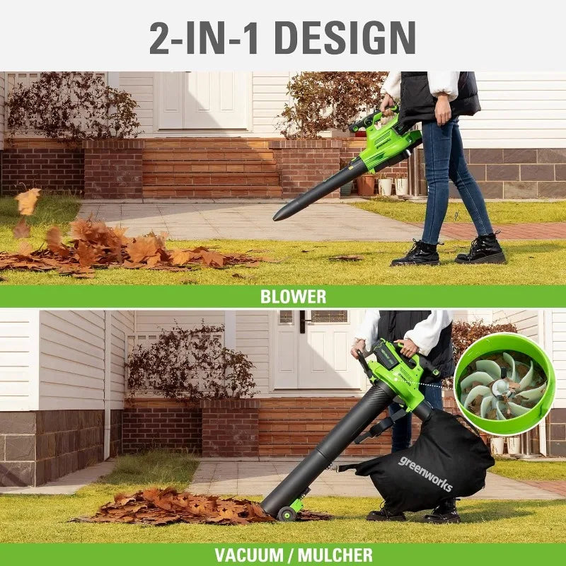 Greenworks 40V (230 MPH / 505 CFM / 75+ Compatible Tools) Cordless Brushless Leaf Blower / Vacuum