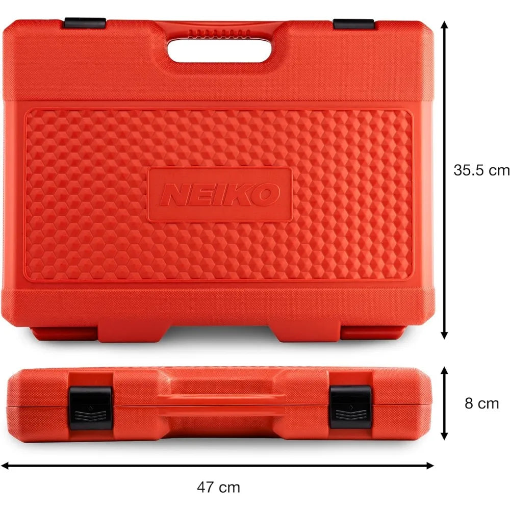 Impact Socket Set, 3/8” Drive, 67 Piece, Metric and Standard Master Set with Shallow & Deep Sockets,