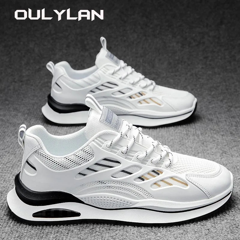 Fashion Men's Sneakers Lightweight Wear-resistant Anti Slip Casual White Footwear