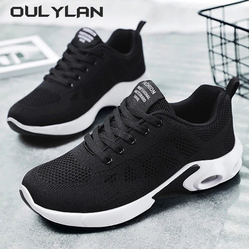 Women's Casual Outdoor Breathable and Lightweight Sports Shoes Women Lace Up Air Cushion