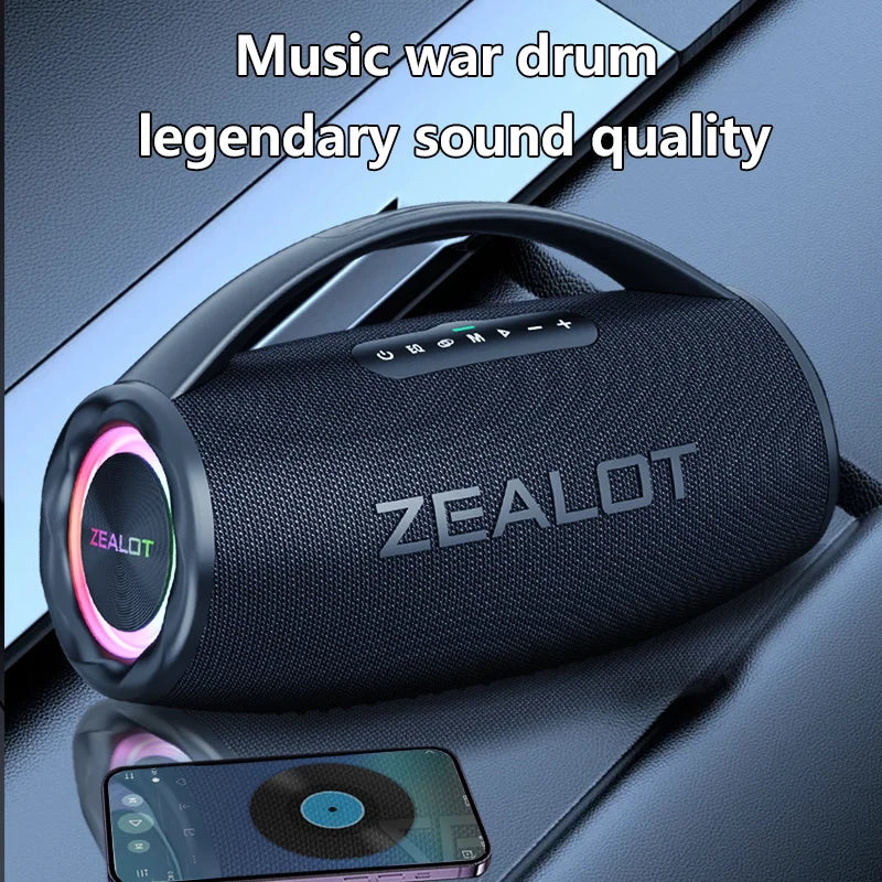 ZEALOT S97 80W Wireless speaker, Outdoor Portable Subwoofer Speaker, Hifi Sound quality,Dual Pairing, Fast Charging,16000mAh.