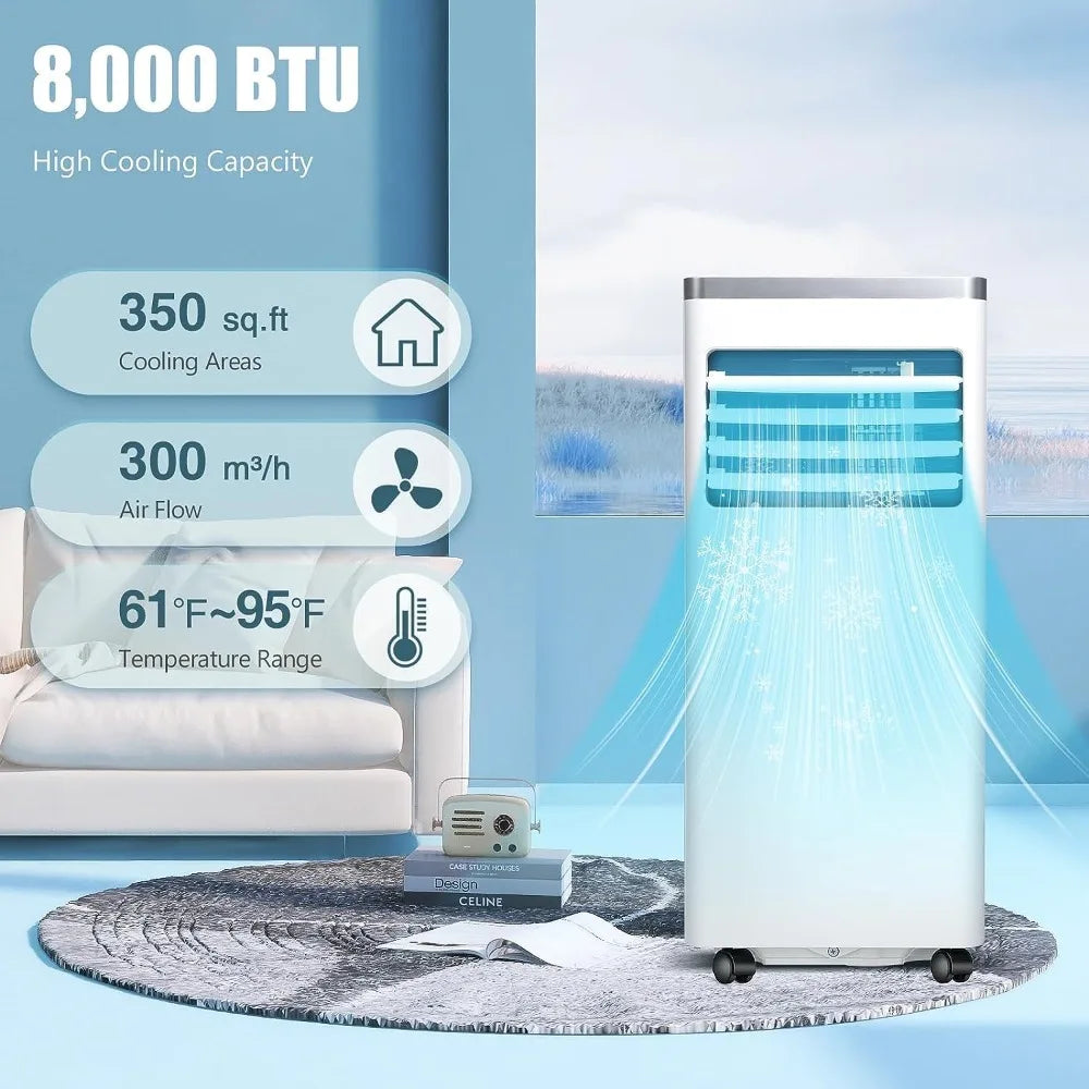 Portable Air Conditioner,8000 BTU Home AC Unit with Built-in Dehumidifier